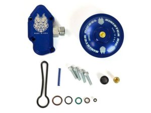 Ford F-250 Fuel Pressure Regulator - Sinister Diesel - Blue Spring Kit with Billet Spring Housing and Fuel Filter Cap - Sinister Blue - `03-`07 Ford F-250 Fuel Pressure Regulator - Sinister Diesel - Blue Spring Kit with Billet Spring Housing and Fuel Filter Cap - Sinister Blue - `03-`07